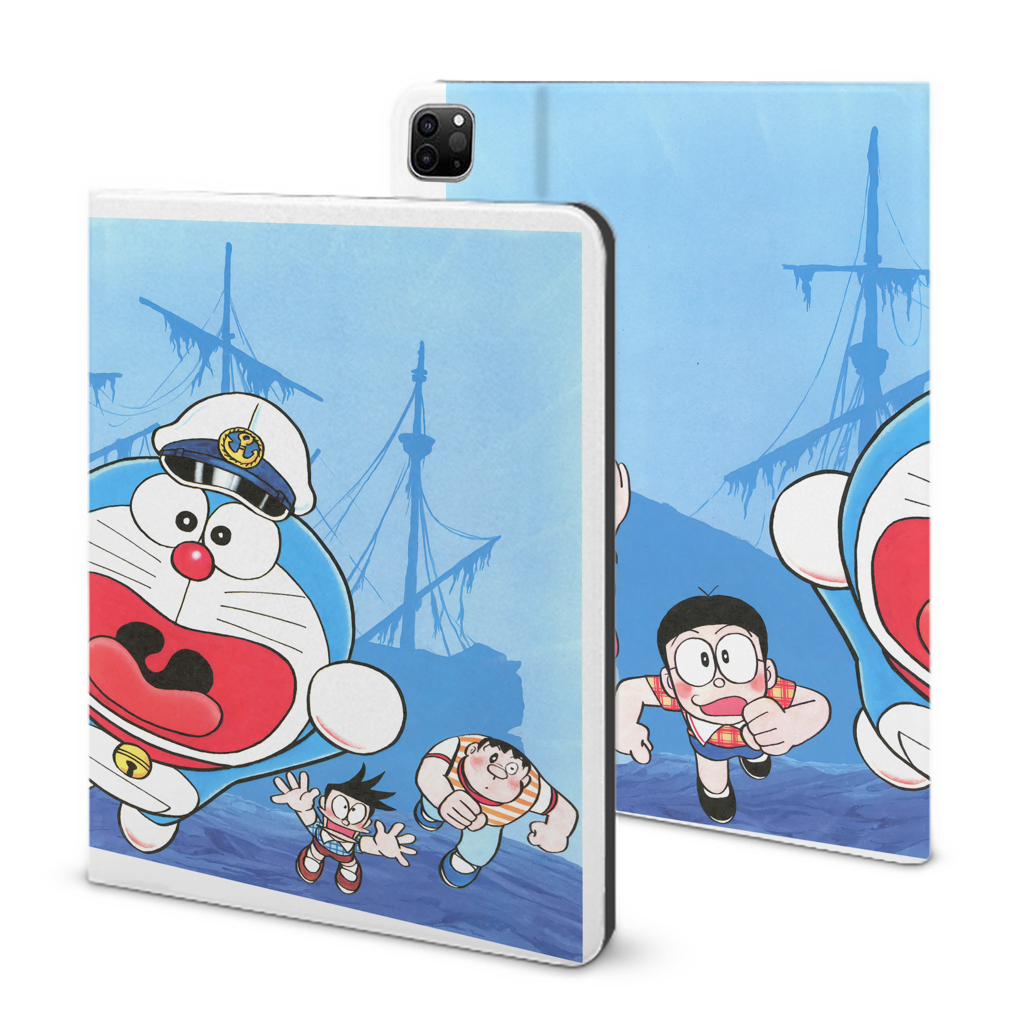 （画像用） ドラえもん Doraemon IPad ケース ブック型 PUレザー TPU 耐衝撃 軽量 薄型 ペン収納なし 全面保護 IPad 各モデル対応